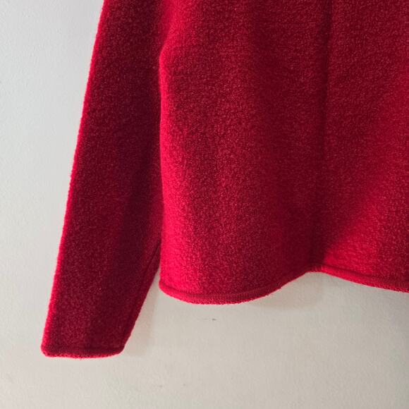 Lands' End 100% Wool Button Up Sweater Cardigan Red Vintage Size 12 - Picture 11 of 15